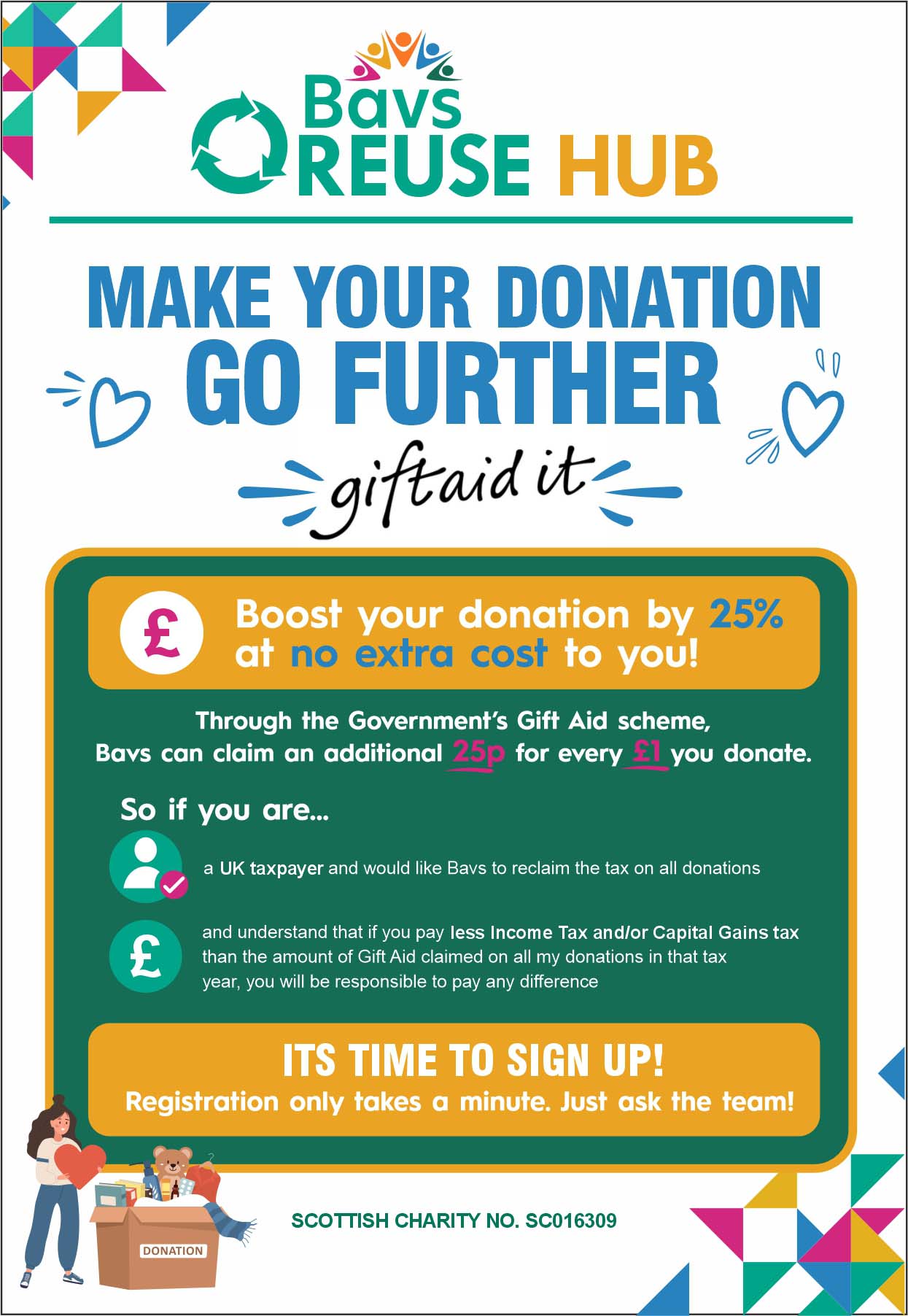 Make your donation go further — Gift Aid it